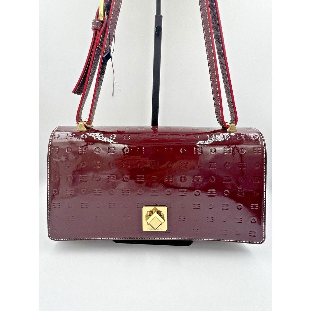 Arcadia Vinaccia Patent Leather Crossbody Handbag #1569 NWT - Picture 2 of 15